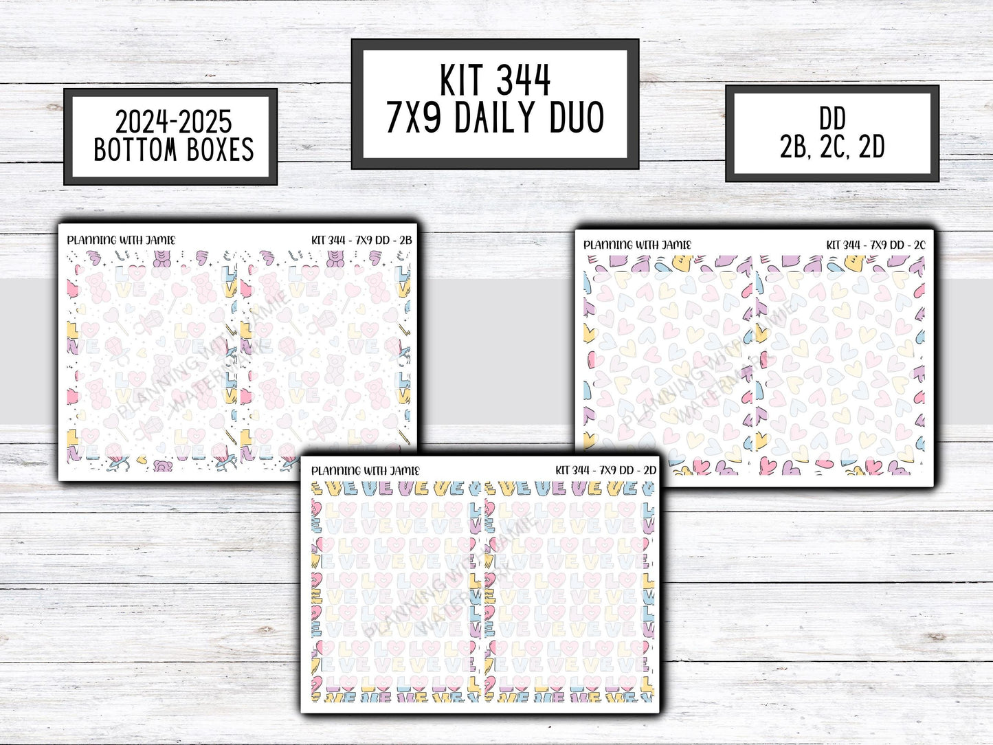 Kit 344 Erin Condren Daily Duo || Weekly Sticker Kit || Daily Duo Stickers || Erin Condren Stickers || VALENTINES STICKERS || CUTE Stickers