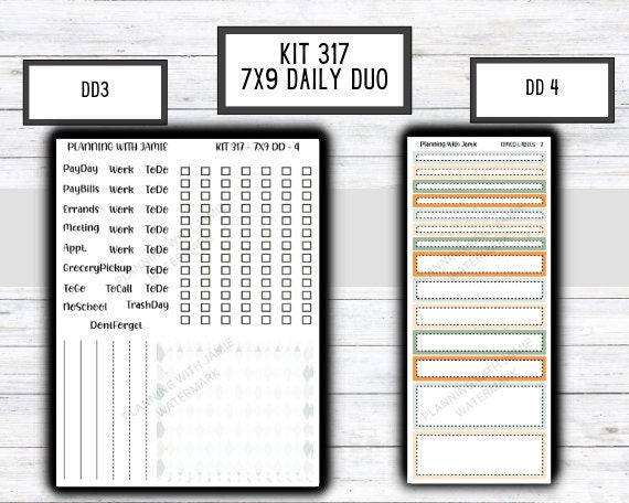 Kit 317 Erin Condren Daily Duo || Weekly Sticker Kit || Daily Duo Stickers || SPRING STICKERS