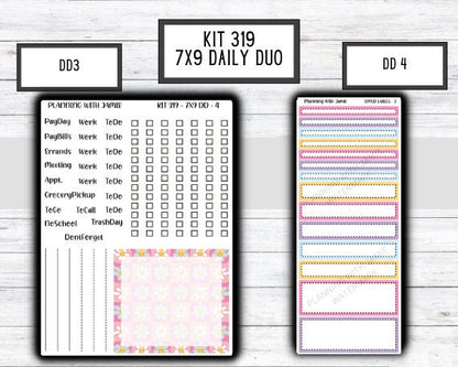 Kit 319 Erin Condren Daily Duo || Weekly Sticker Kit || Daily Duo Stickers || SUMMER STICKERS SPRING STICKERS
