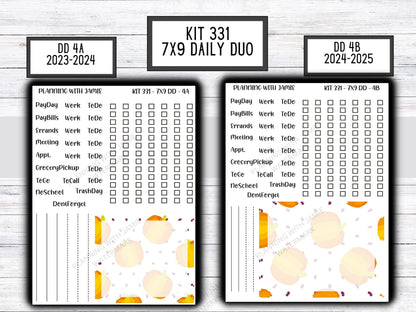 Kit 331 Erin Condren Daily Duo || Weekly Sticker Kit || Daily Duo Stickers || Thanksgiving Stickers || FALL STICKERS