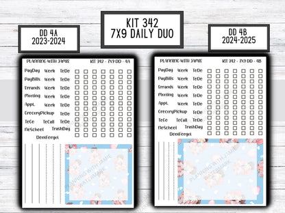 Kit 342 Erin Condren Daily Duo || Weekly Sticker Kit || Daily Duo Stickers || Erin Condren Stickers || VALENTINES STICKERS