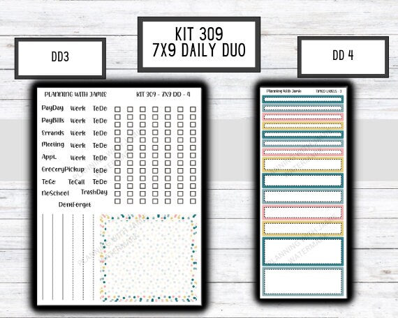 Kit 309 Erin Condren Daily Duo || Weekly Sticker Kit || Daily Duo Stickers || Boho Rainbow || SPRING STICKERS