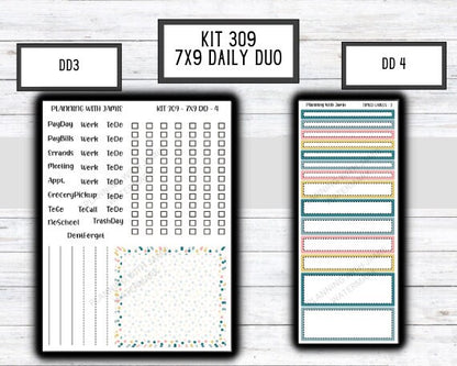 Kit 309 Erin Condren Daily Duo || Weekly Sticker Kit || Daily Duo Stickers || Boho Rainbow || SPRING STICKERS