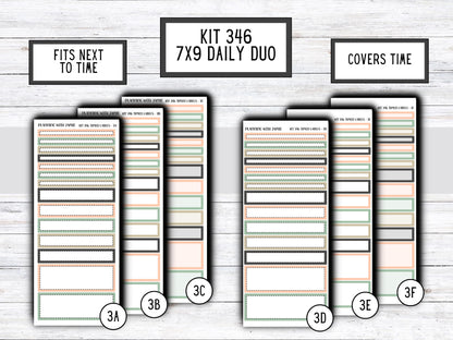 Kit 346 Erin Condren Daily Duo || Weekly Sticker Kit || Daily Duo Stickers || Erin Condren Stickers || SPRING STICKERS