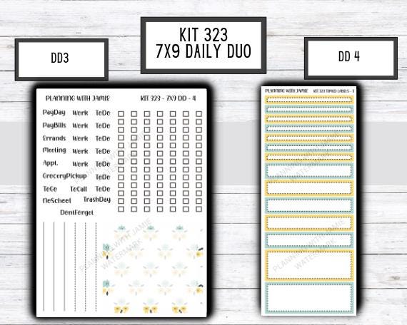 Kit 323 Erin Condren Daily Duo || Weekly Sticker Kit || Daily Duo Stickers || SUMMER STICKERS