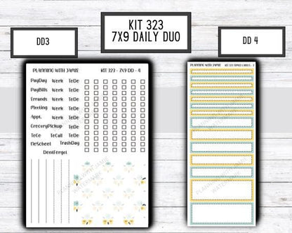 Kit 323 Erin Condren Daily Duo || Weekly Sticker Kit || Daily Duo Stickers || SUMMER STICKERS