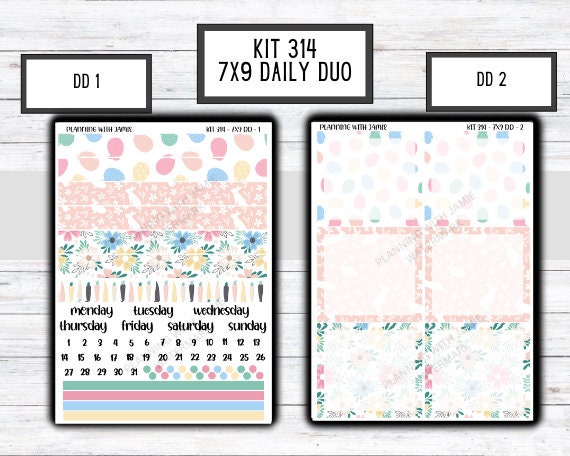 Kit 314 Erin Condren Daily Duo || Weekly Sticker Kit || Daily Duo Stickers || SPRING STICKERS