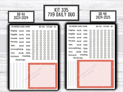 Kit 335 Erin Condren Daily Duo || Weekly Sticker Kit || Daily Duo Stickers || WINTER Stickers || CHRISTMAS STICKERS