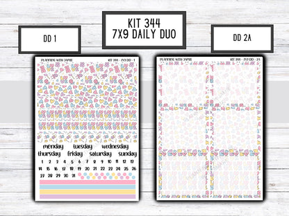 Kit 344 Erin Condren Daily Duo || Weekly Sticker Kit || Daily Duo Stickers || Erin Condren Stickers || VALENTINES STICKERS || CUTE Stickers