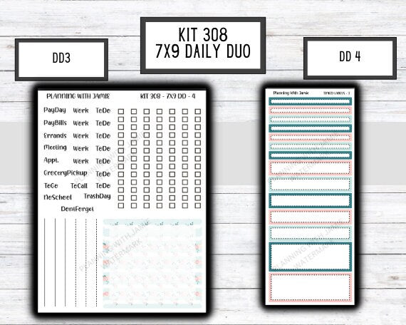 Kit 308 Erin Condren Daily Duo || Weekly Sticker Kit || Daily Duo Stickers || SPRING STICKERS