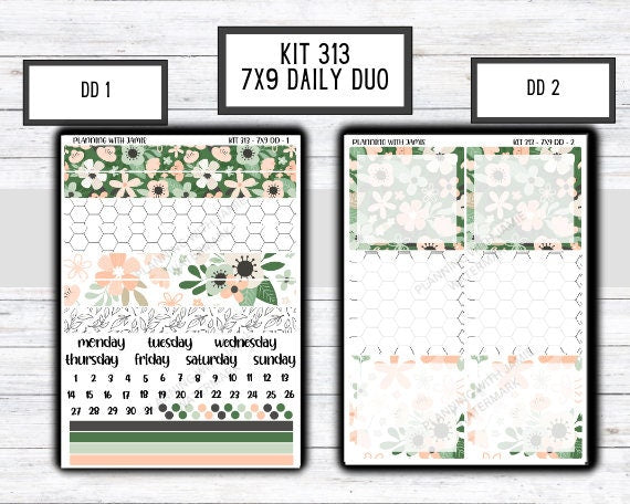 Kit 313 Erin Condren Daily Duo || Weekly Sticker Kit || Daily Duo Stickers || SPRING STICKERS
