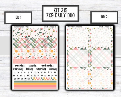 Kit 315 Erin Condren Daily Duo || Weekly Sticker Kit || Daily Duo Stickers || SPRING STICKERS