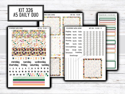 Kit 326 Erin Condren Daily Duo || Weekly Sticker Kit || Daily Duo Stickers || FLOWER STICKERS