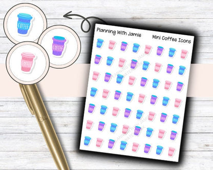 COFFEE Sticker, Coffee Cup Sticker, Coffee Date Sticker, Drink Sticker, Planner Sticker