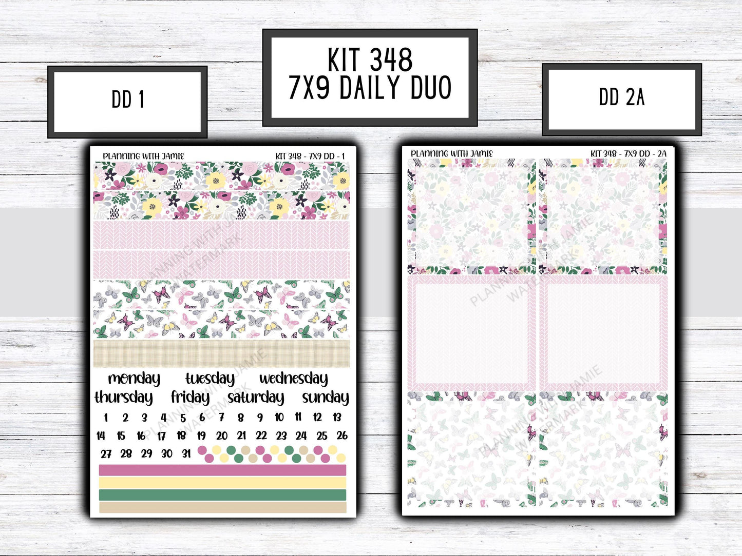 Kit 348 Erin Condren Daily Duo Sticker Kit || Daily Duo Stickers || Erin Condren Stickers || FLOWER STICKERS