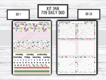 Kit 348 Erin Condren Daily Duo Sticker Kit || Daily Duo Stickers || Erin Condren Stickers || FLOWER STICKERS