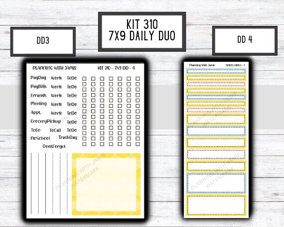 Kit 310 Erin Condren Daily Duo || Weekly Sticker Kit || Daily Duo Stickers || SPRING STICKERS || FLORAL STICKERS