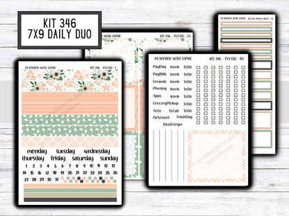 Kit 346 Erin Condren Daily Duo || Weekly Sticker Kit || Daily Duo Stickers || Erin Condren Stickers || SPRING STICKERS