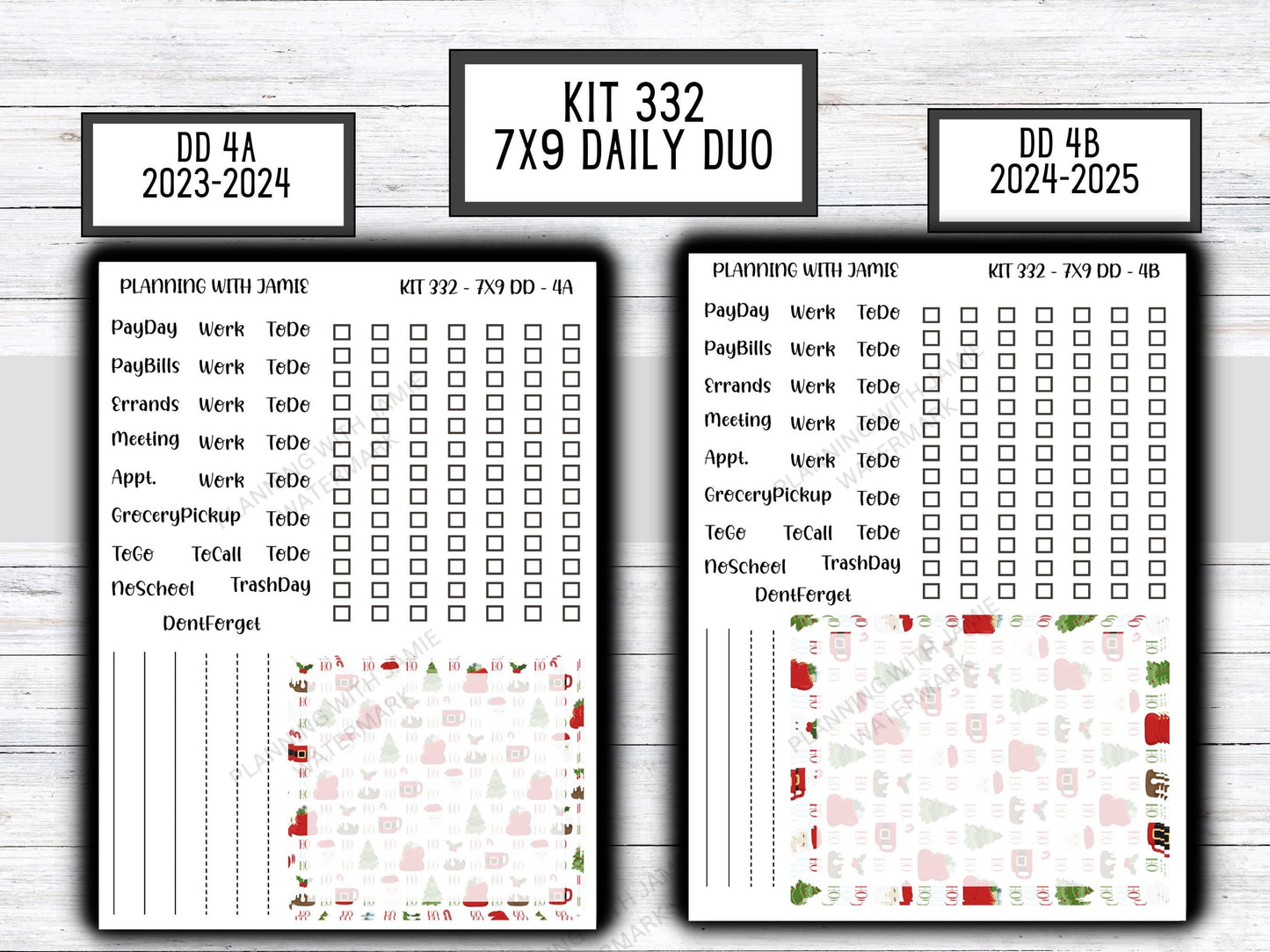 Kit 332 Erin Condren Daily Duo || Weekly Sticker Kit || Daily Duo Stickers || WINTER Stickers || CHRISTMAS STICKERS