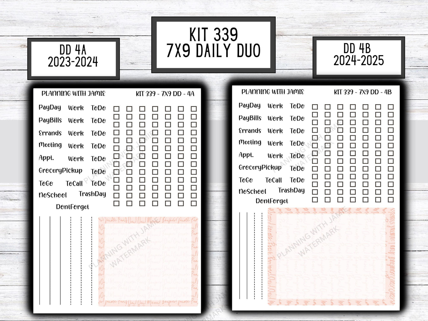 Kit 339 Erin Condren Daily Duo || Weekly Sticker Kit || Daily Duo Stickers || Erin Condren Stickers || Pretty STICKERS