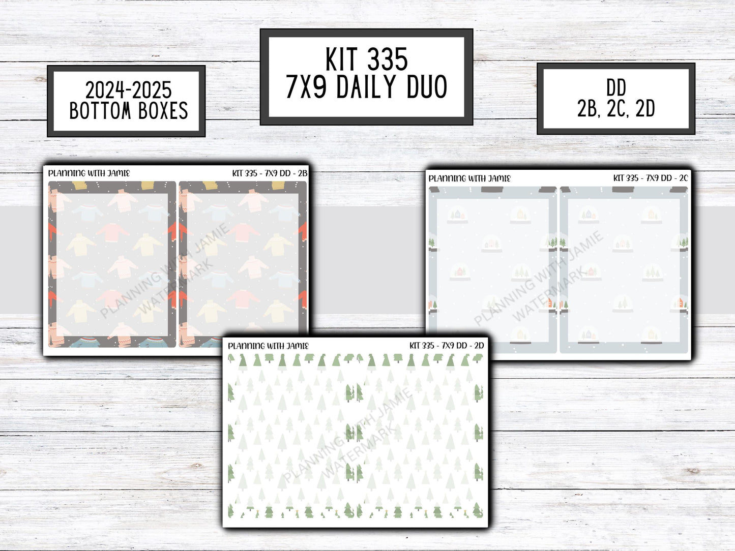 Kit 335 Erin Condren Daily Duo || Weekly Sticker Kit || Daily Duo Stickers || WINTER Stickers || CHRISTMAS STICKERS