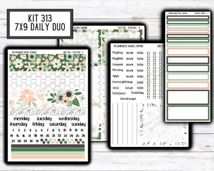 Kit 313 Erin Condren Daily Duo || Weekly Sticker Kit || Daily Duo Stickers || SPRING STICKERS