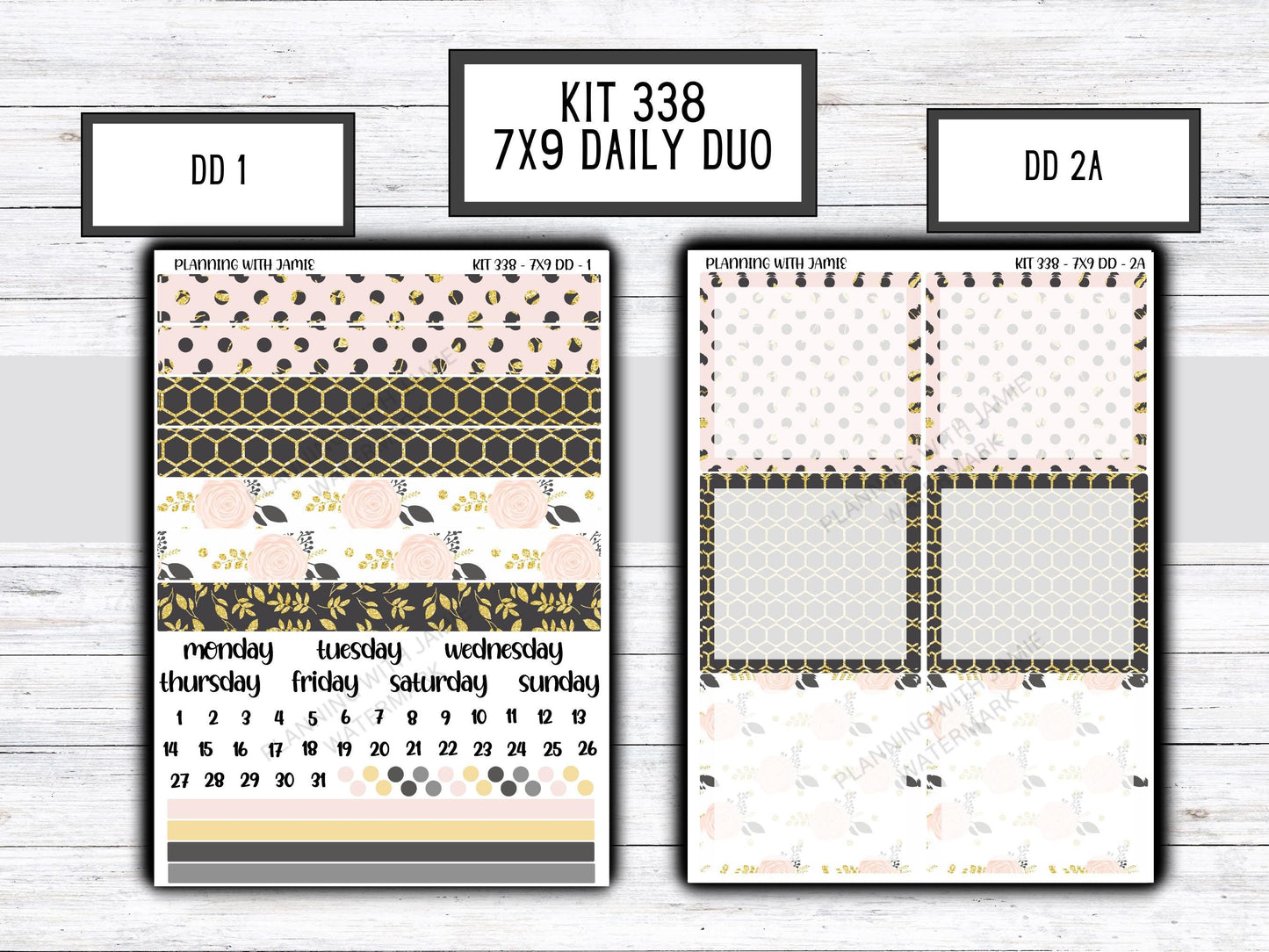 Kit 338 Erin Condren Daily Duo || Weekly Sticker Kit || Daily Duo Stickers || NEW YEAR Stickers || Pretty STICKERS