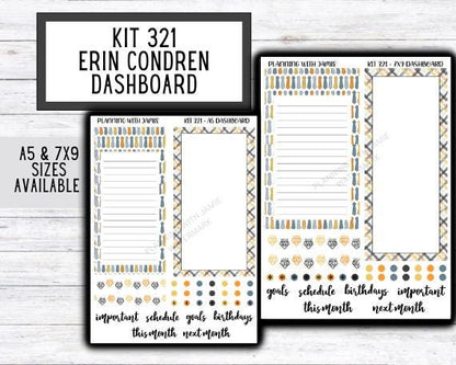 KIT 321 Erin Condren Dashboard Sticker Kit || Dashboard Monthly Sticker || Erin Condren Dashboard Sticker || SUMMER Stickers || FATHERS DAY STICKERS