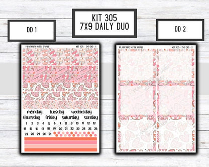 Kit 305 Erin Condren Daily Duo || Weekly Sticker Kit || Daily Duo Stickers || VALENTINES STICKERS