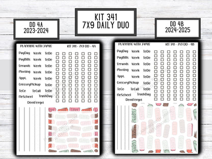 Kit 341 Erin Condren Daily Duo || Weekly Sticker Kit || Daily Duo Stickers || Erin Condren Stickers || VALENTINES STICKERS