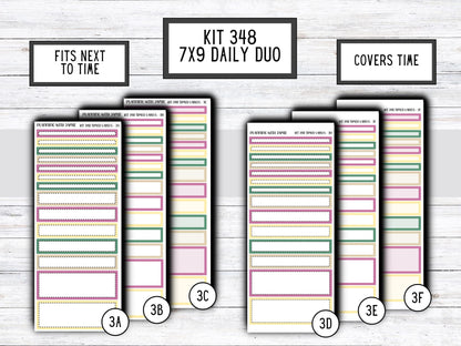 Kit 348 Erin Condren Daily Duo Sticker Kit || Daily Duo Stickers || Erin Condren Stickers || FLOWER STICKERS