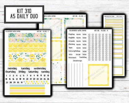 Kit 310 Erin Condren Daily Duo || Weekly Sticker Kit || Daily Duo Stickers || SPRING STICKERS || FLORAL STICKERS