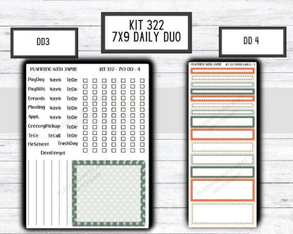 Kit 322 Erin Condren Daily Duo || Weekly Sticker Kit || Daily Duo Stickers || FLORAL STICKERS