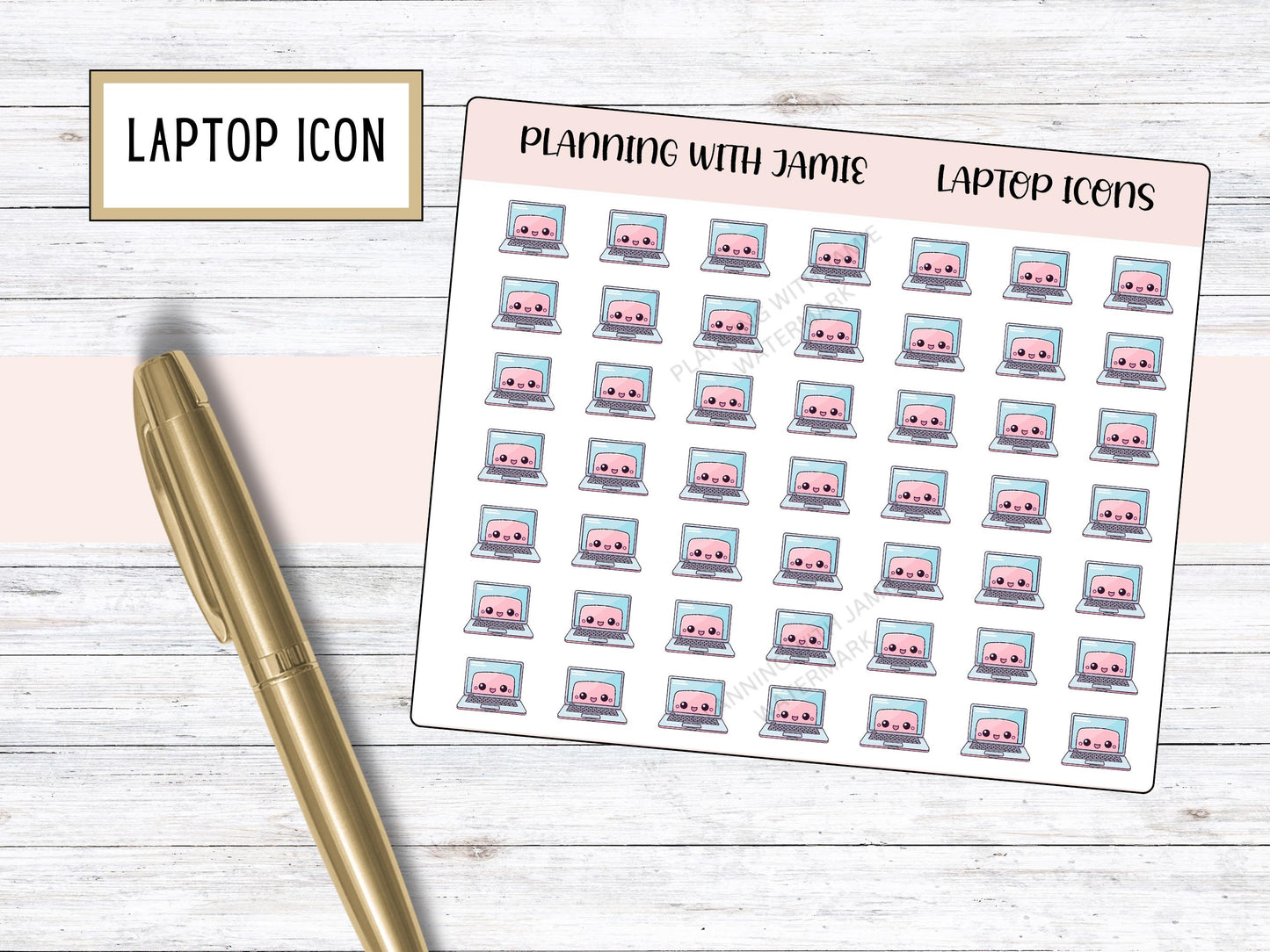LAPTOP ICON STICKER, Planner Stickers, Computer Stickers, Laptop Sticker, Laptop Icon