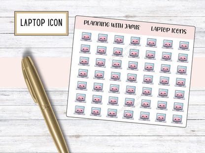 LAPTOP ICON STICKER, Planner Stickers, Computer Stickers, Laptop Sticker, Laptop Icon