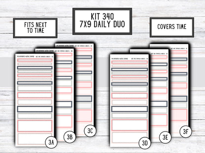 Kit 340 Erin Condren Daily Duo || Weekly Sticker Kit || Daily Duo Stickers || Erin Condren Stickers || Pretty STICKERS || Flower Stickers