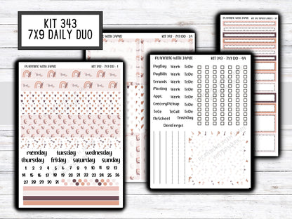 Kit 343 Erin Condren Daily Duo || Weekly Sticker Kit || Daily Duo Stickers || Erin Condren Stickers || VALENTINES STICKERS || BOHO Stickers