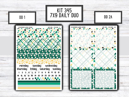 Kit 345 Erin Condren Daily Duo || Weekly Sticker Kit || Daily Duo Stickers || Erin Condren Stickers || ST PATRICKS DAY Stickers