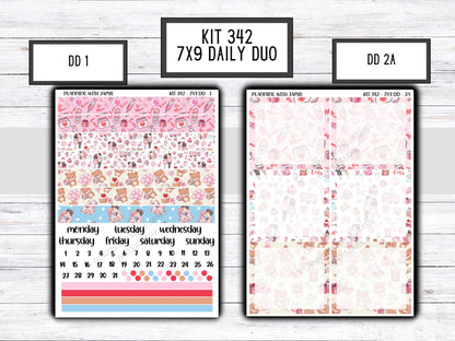 Kit 342 Erin Condren Daily Duo || Weekly Sticker Kit || Daily Duo Stickers || Erin Condren Stickers || VALENTINES STICKERS