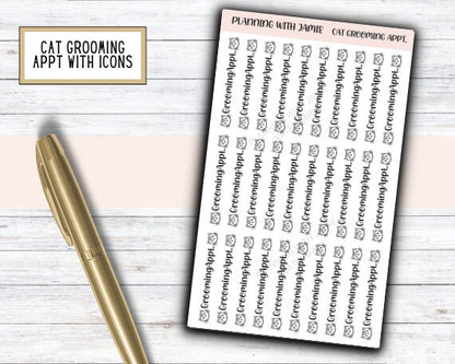 CAT GROOMING APPOINTMENT Stickers, Cat Grooming, Cat Grooming Planner Stickers, Planner Stickers, Planning Stickers, Grooming Stickers