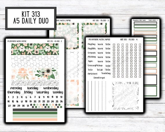 Kit 313 Erin Condren Daily Duo || Weekly Sticker Kit || Daily Duo Stickers || SPRING STICKERS