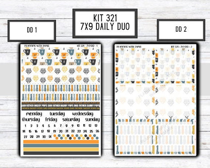 Kit 321 Erin Condren Daily Duo || Weekly Sticker Kit || Daily Duo Stickers || FATHERS DAY STICKERS || DAD STICKERS
