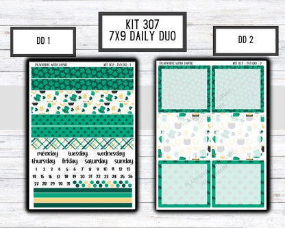 Kit 307 Erin Condren Daily Duo || Weekly Sticker Kit || Daily Duo Stickers || SPRING STICKERS || ST PATRICKS DAY STICKERS