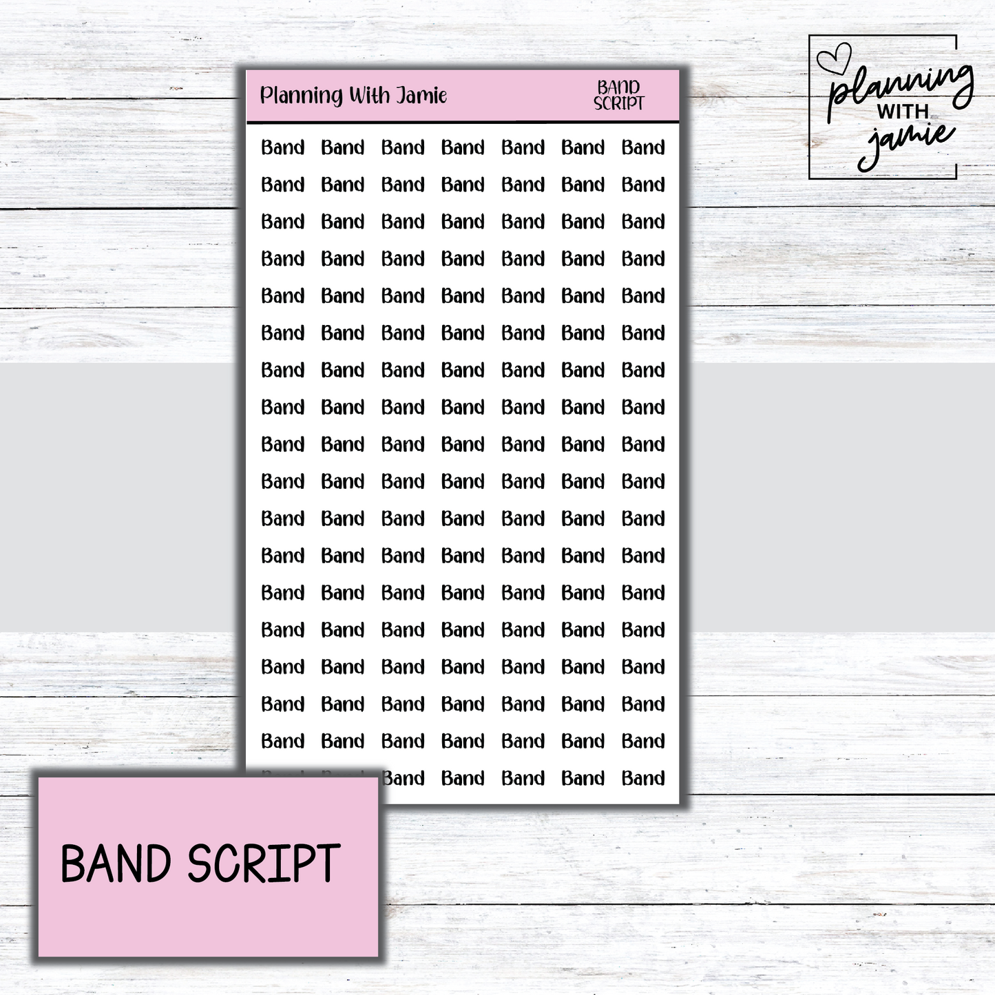 BAND SCRIPT STICKER