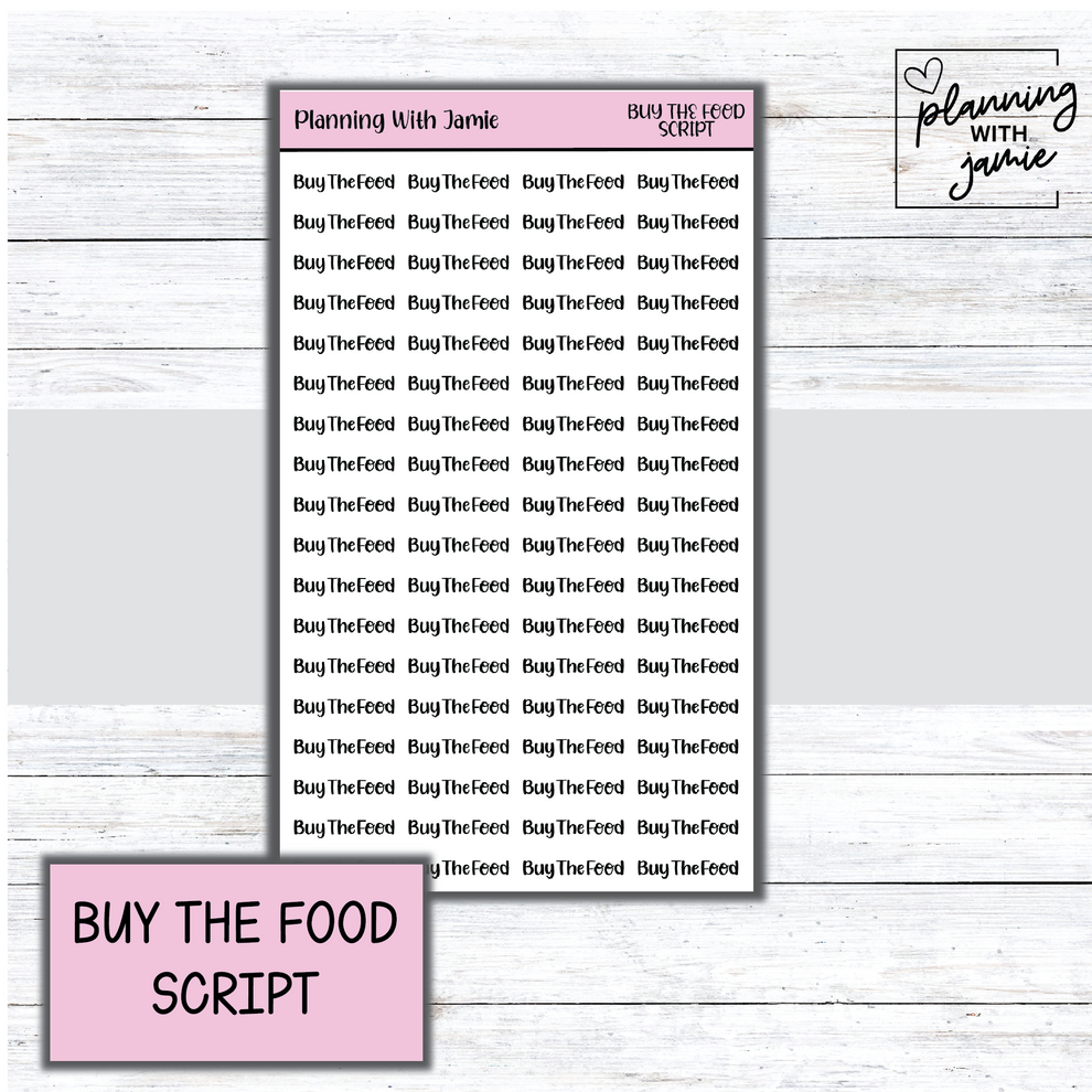 BUY THE FOOD SCRIPT STICKER – Planning With Jamie