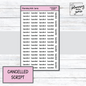 CANCELLED SCRIPT STICKER