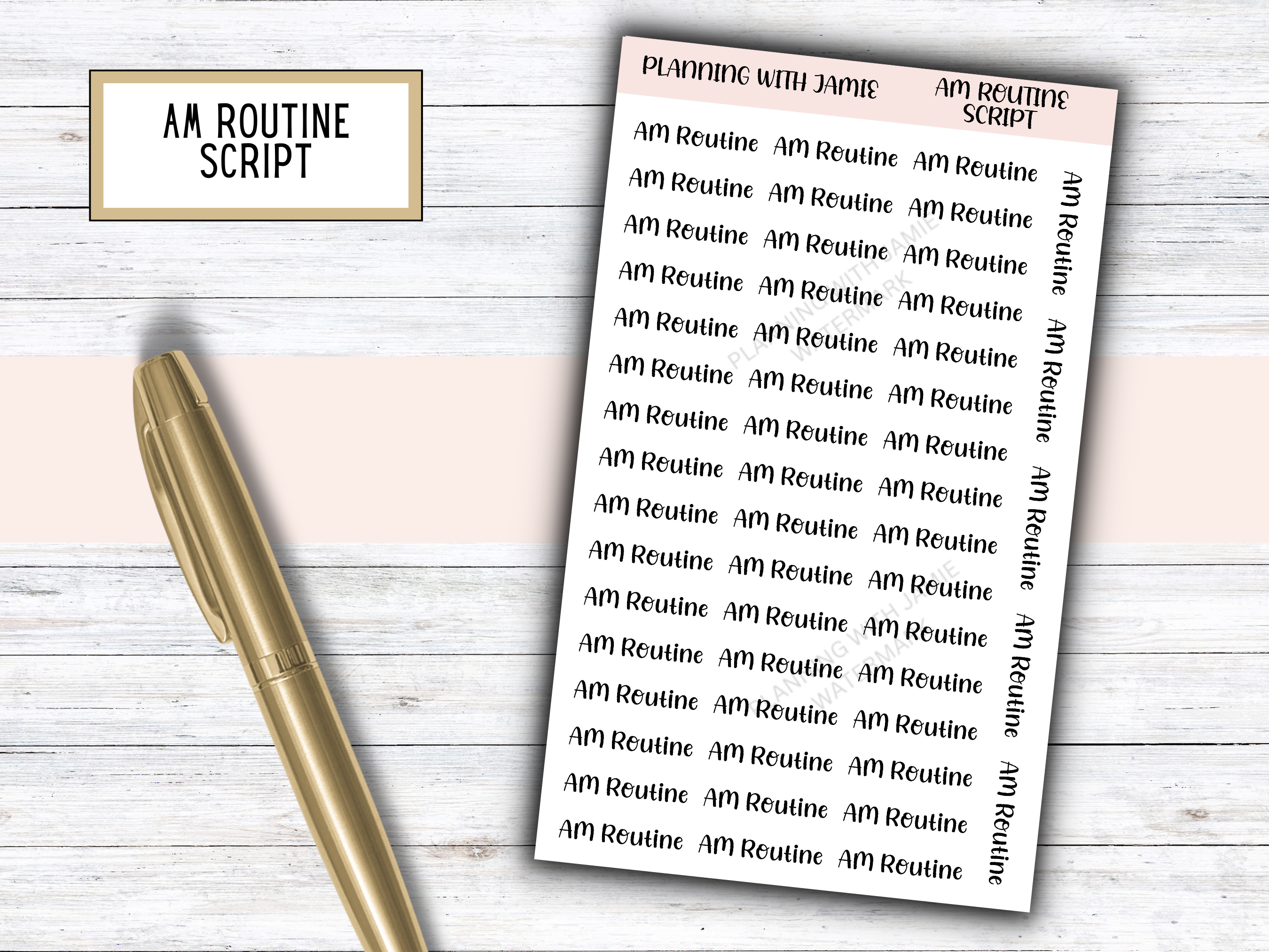 AM ROUTINE SCRIPT STICKER – Planning With Jamie