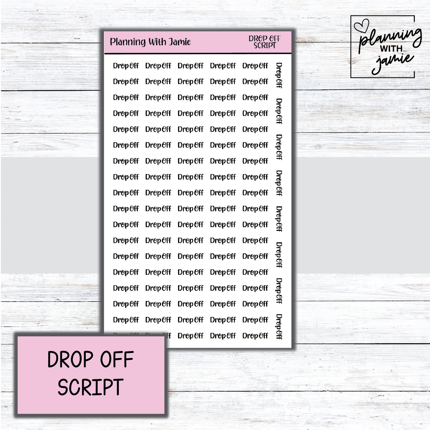 DROP OFF SCRIPT STICKERS
