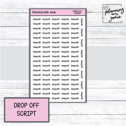 DROP OFF SCRIPT STICKERS