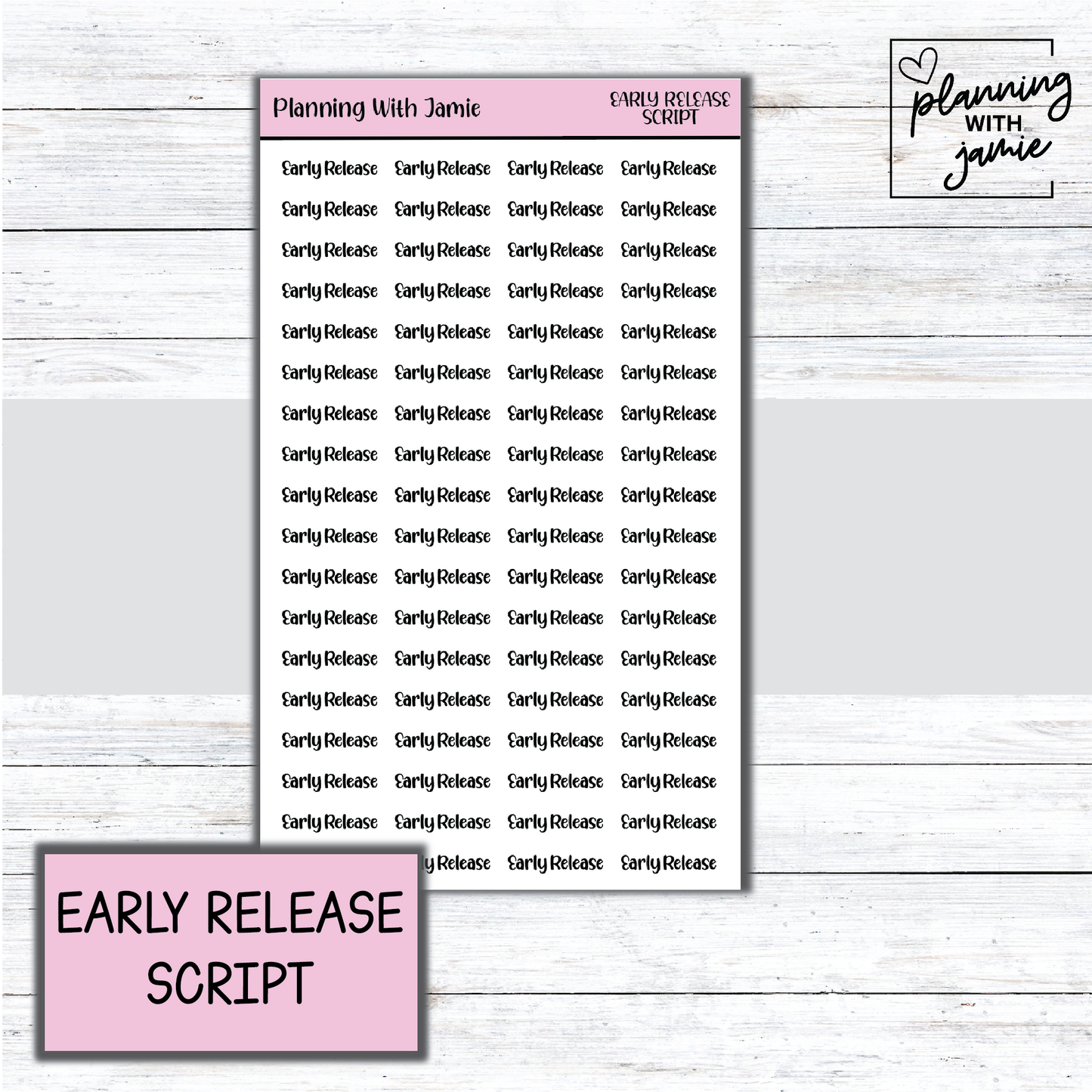 EARLY RELEASE SCRIPT STICKERS